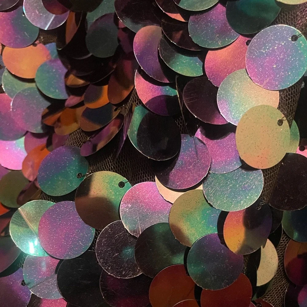 iHeartRaves Black Disco Mermaid Sequin Mini Skirt Size M NWOT Rave Festival EDM - Picture 3 of 9